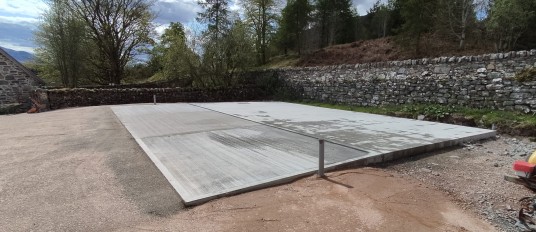 Groundworks for vehicle garage